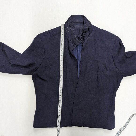 Vintage Handmade Women's Small/Medium Navy Blue Two Piece Pants Suit Set - Picture 6 of 12